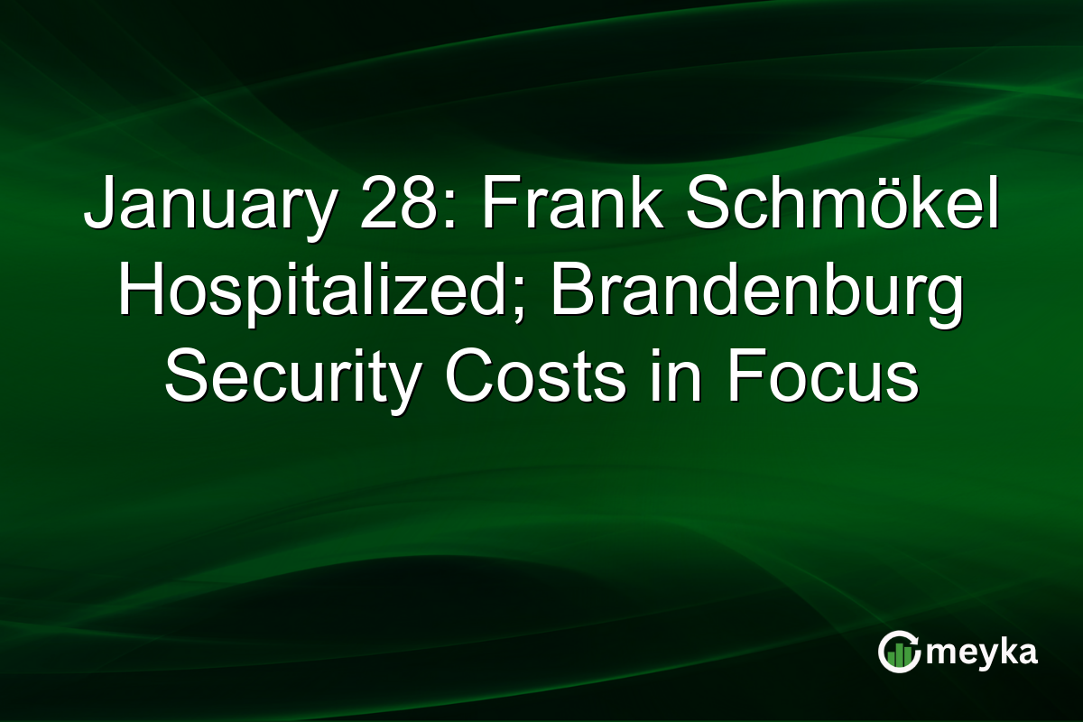 January 28: Frank Schmökel Hospitalized; Brandenburg Security Costs in Focus