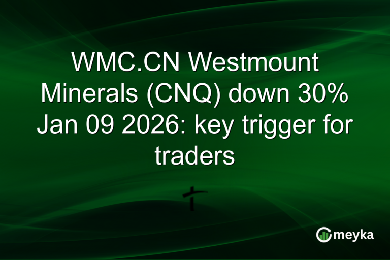WMC.CN Westmount Minerals (CNQ) down 30% Jan 09 2026: key trigger for traders