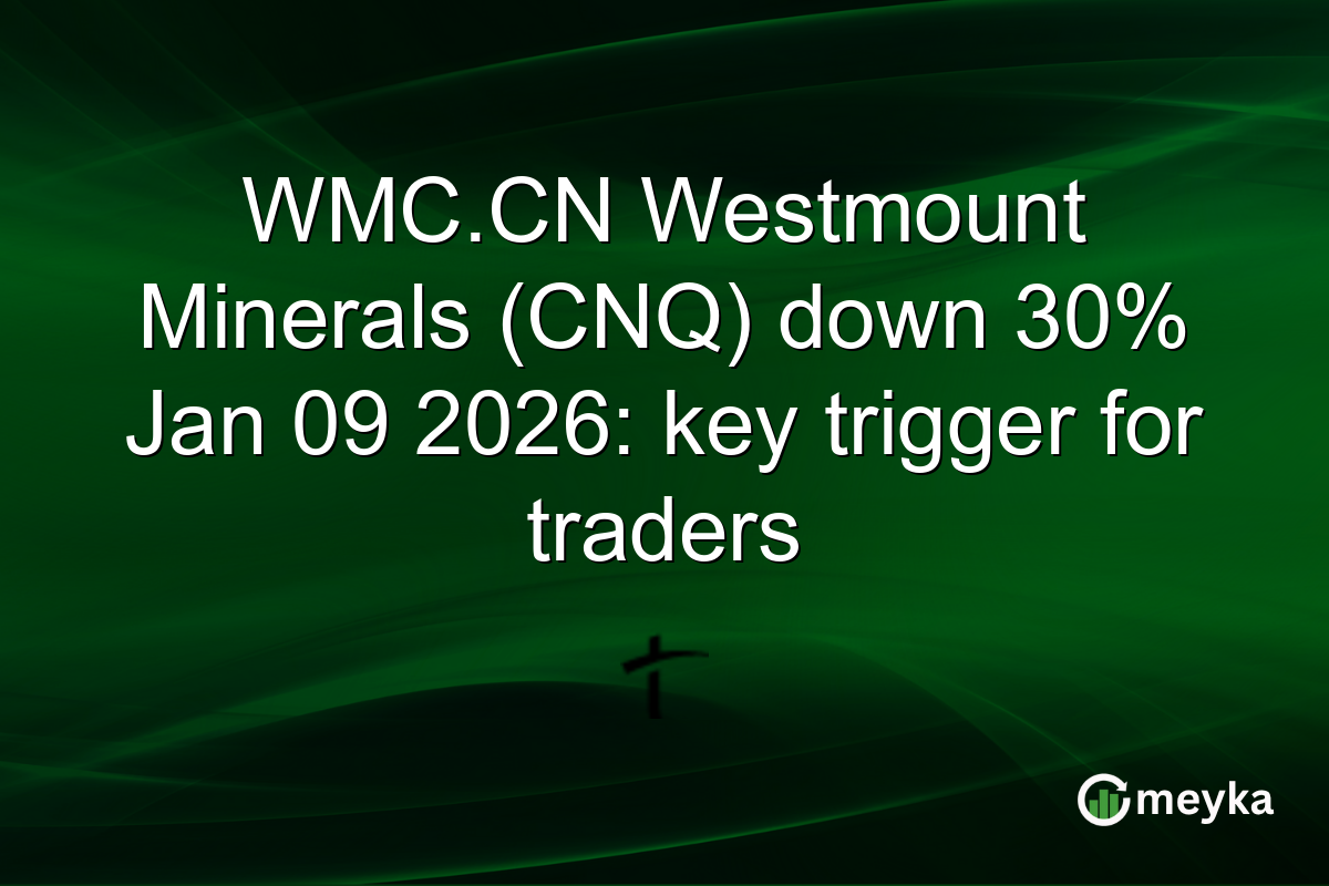 WMC.CN Westmount Minerals (CNQ) down 30% Jan 09 2026: key trigger for traders