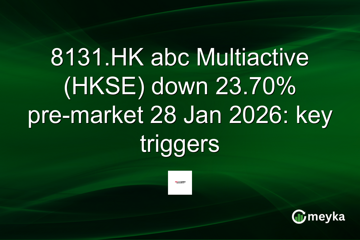 8131.HK abc Multiactive (HKSE) down 23.70% pre-market 28 Jan 2026: key triggers