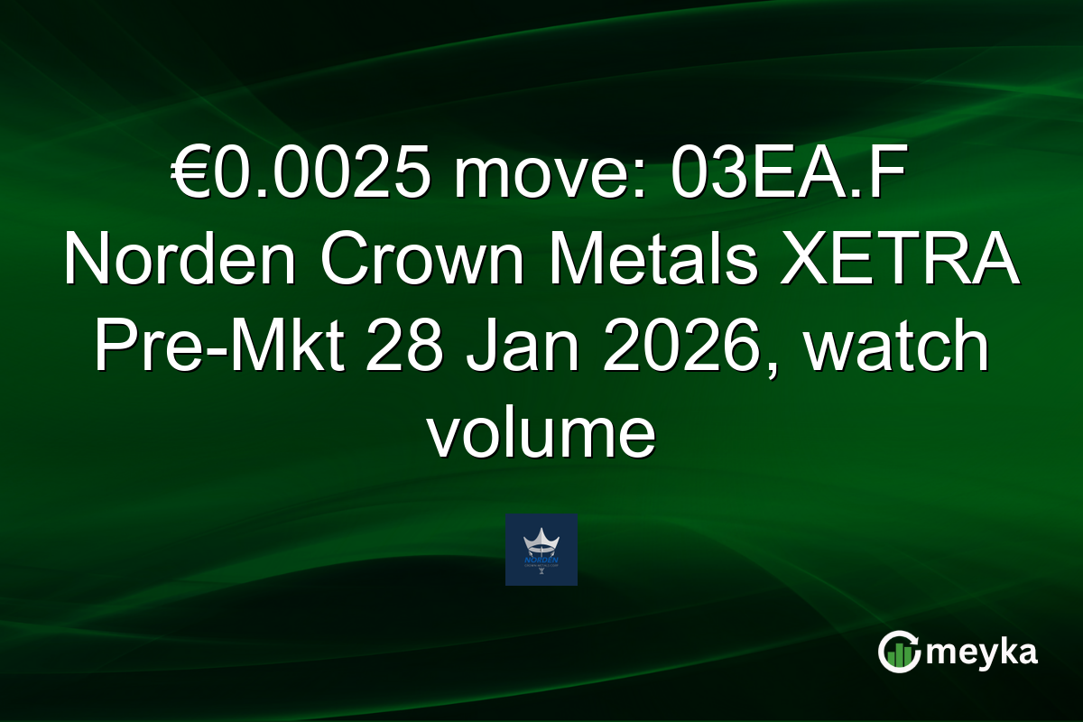 €0.0025 move: 03EA.F Norden Crown Metals XETRA Pre-Mkt 28 Jan 2026, watch volume