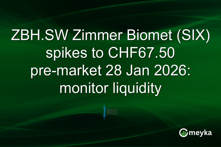 ZBH.SW Zimmer Biomet (SIX) spikes to CHF67.50 pre-market 28 Jan 2026: monitor liquidity