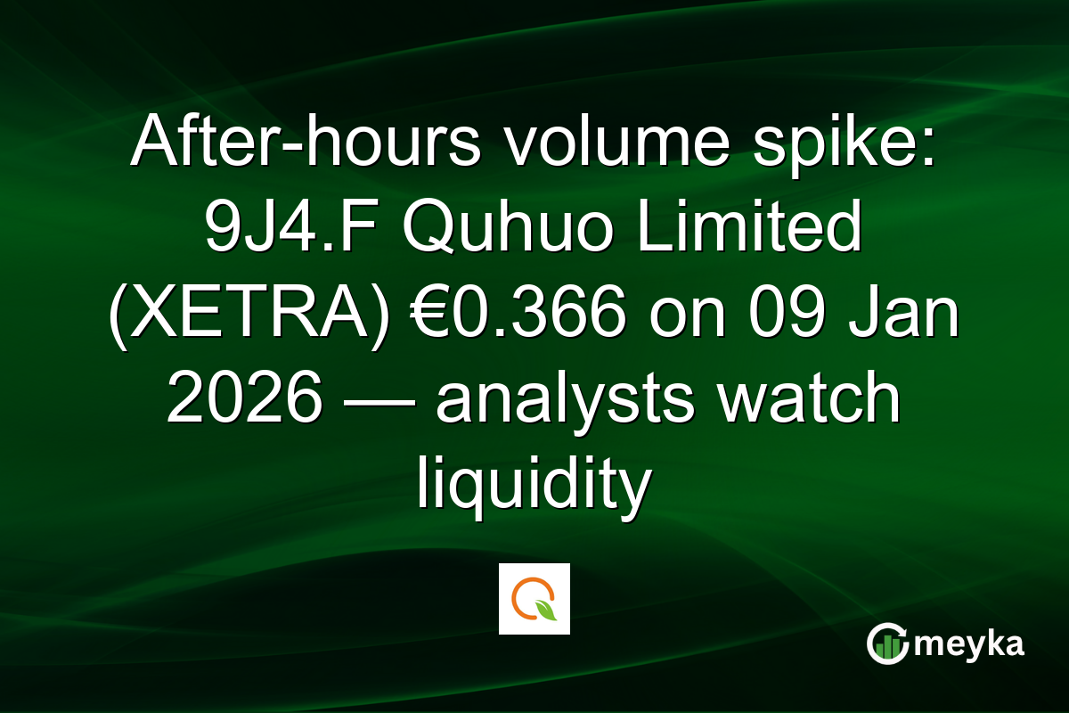After-hours volume spike: 9J4.F Quhuo Limited (XETRA) €0.366 on 09 Jan 2026 — analysts watch liquidity