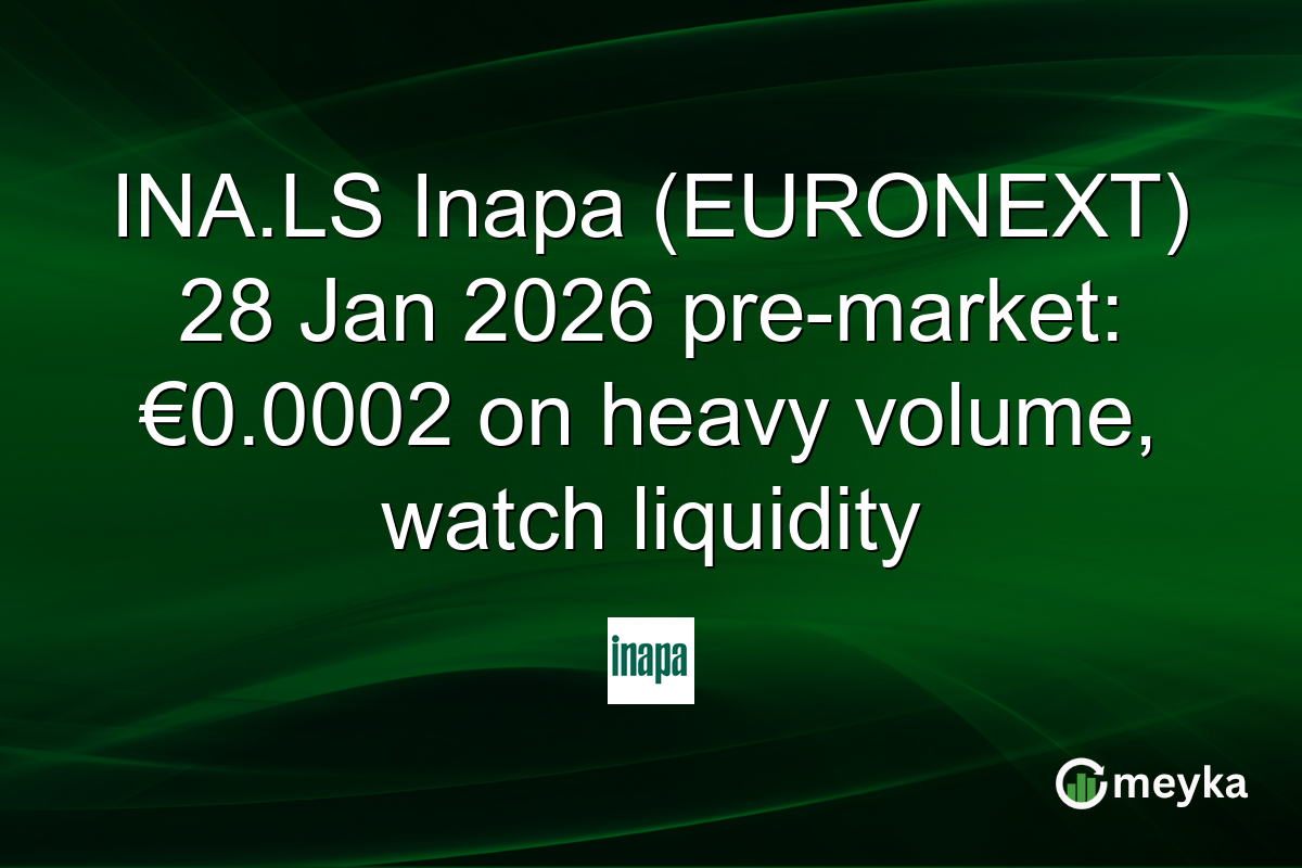 INA.LS Inapa (EURONEXT) 28 Jan 2026 pre-market: €0.0002 on heavy volume, watch liquidity