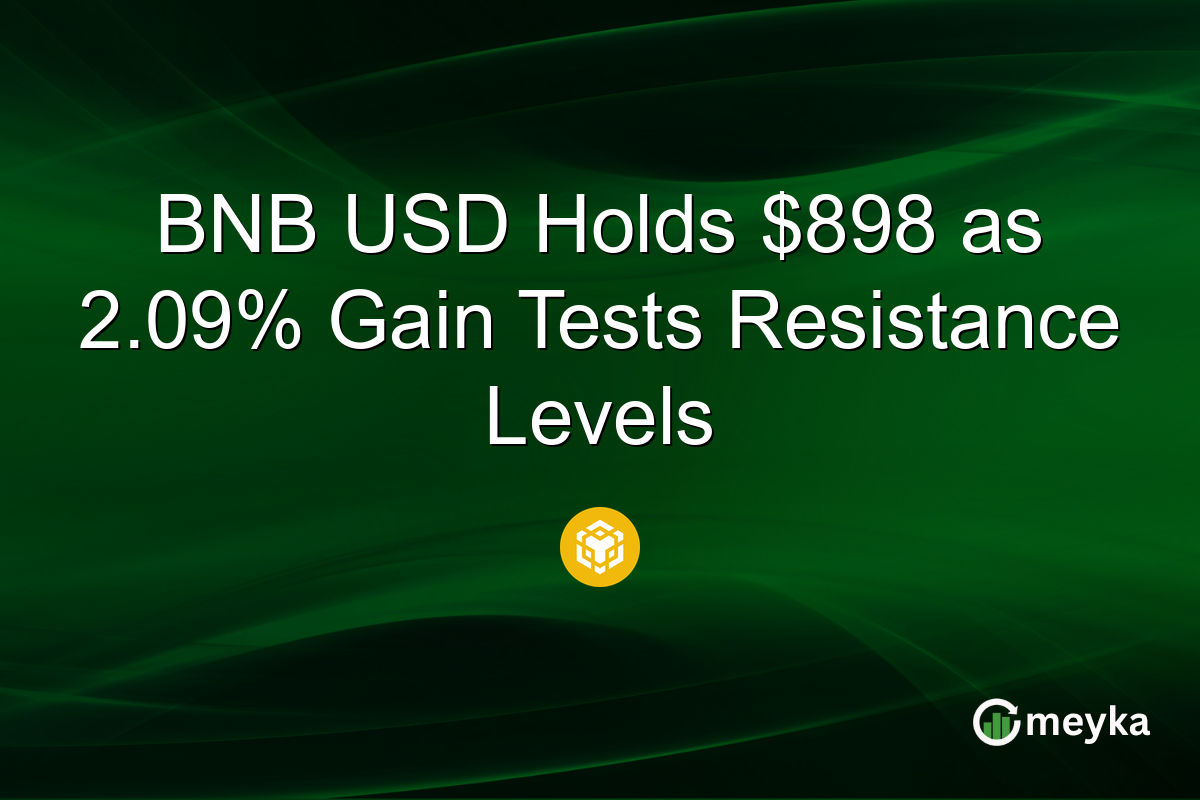 BNB USD Holds $898 as 2.09% Gain Tests Resistance Levels
