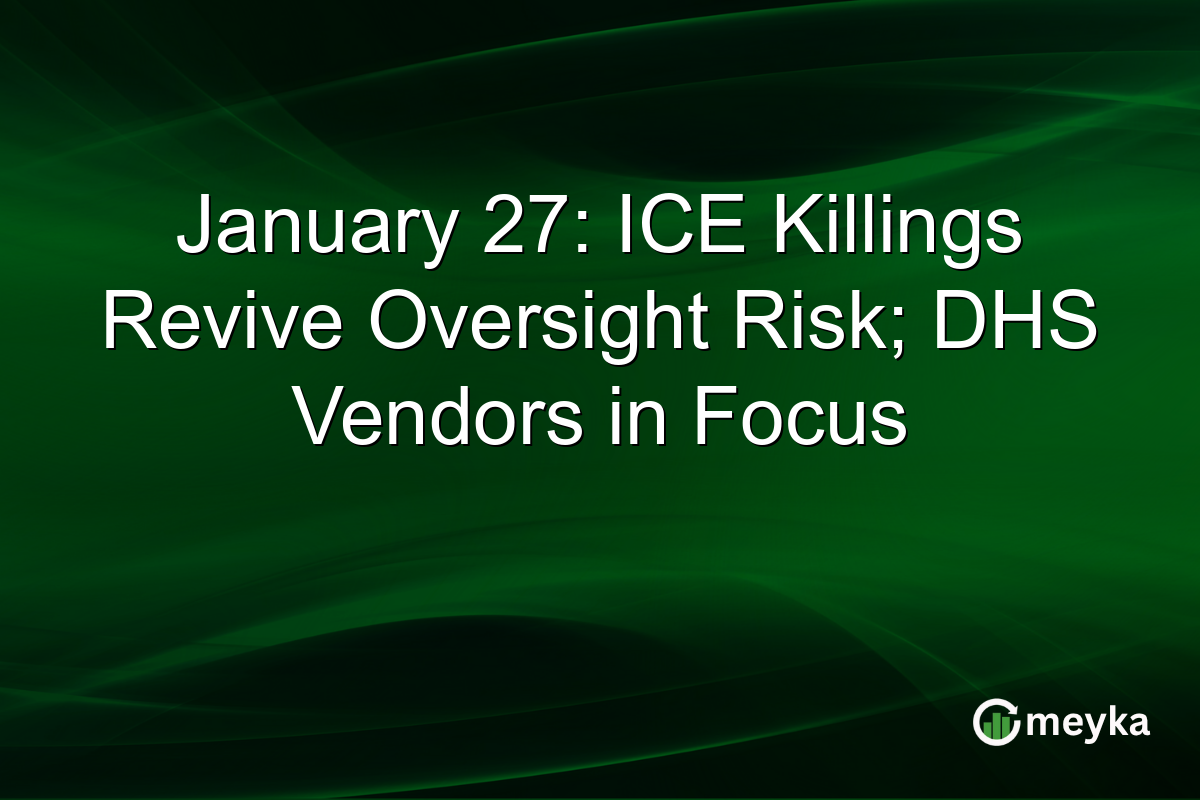 January 27: ICE Killings Revive Oversight Risk; DHS Vendors in Focus