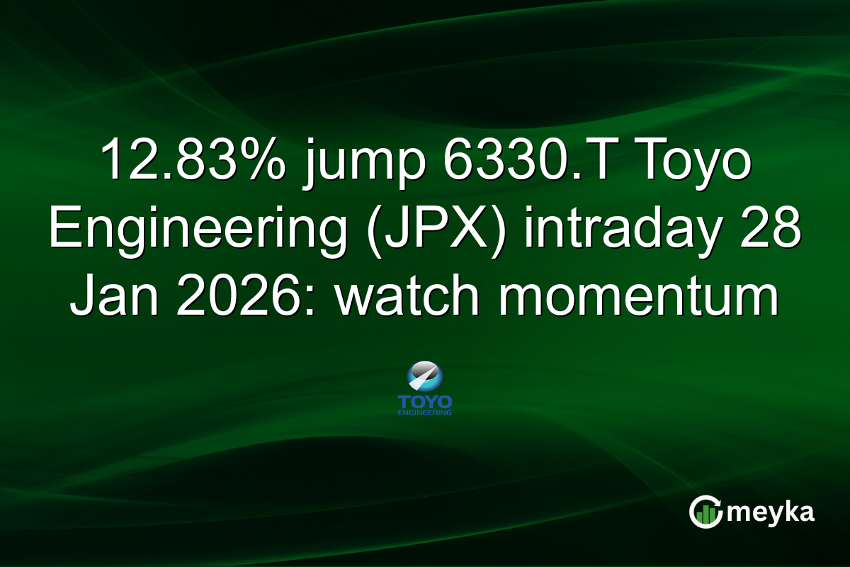 12.83% jump 6330.T Toyo Engineering (JPX) intraday 28 Jan 2026: watch momentum