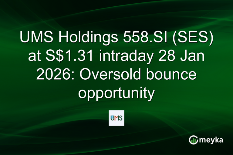 UMS Holdings 558.SI (SES) at S$1.31 intraday 28 Jan 2026: Oversold bounce opportunity