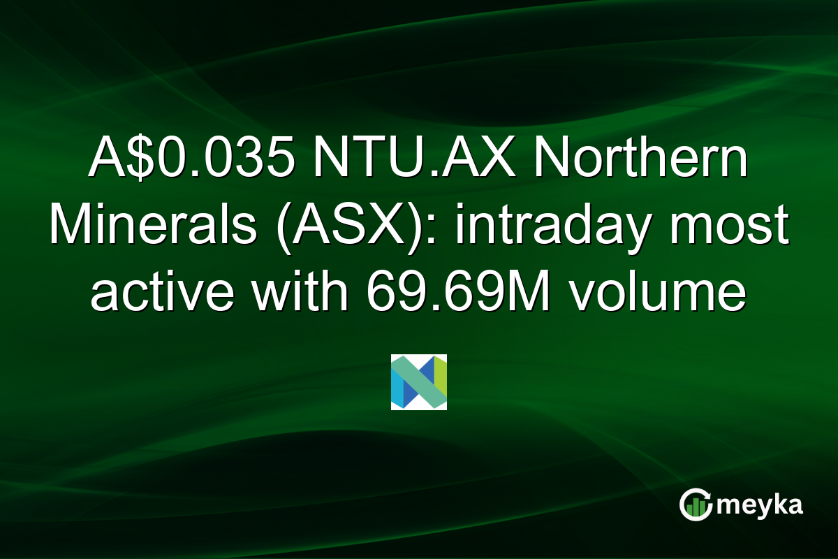 A$0.035 NTU.AX Northern Minerals (ASX): intraday most active with 69.69M volume
