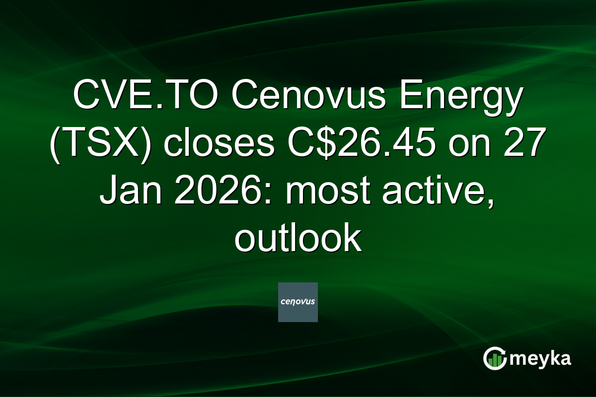 CVE.TO Cenovus Energy (TSX) closes C$26.45 on 27 Jan 2026: most active, outlook