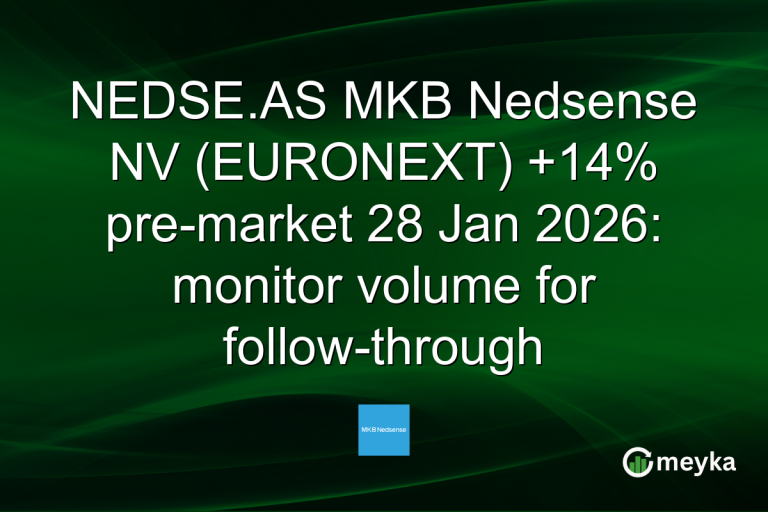 NEDSE.AS MKB Nedsense NV (EURONEXT) +14% pre-market 28 Jan 2026: monitor volume for follow-through