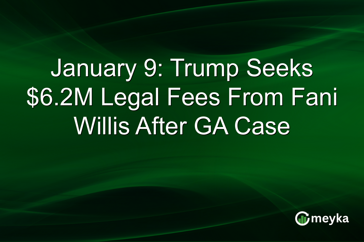 January 9: Trump Seeks $6.2M Legal Fees From Fani Willis After GA Case