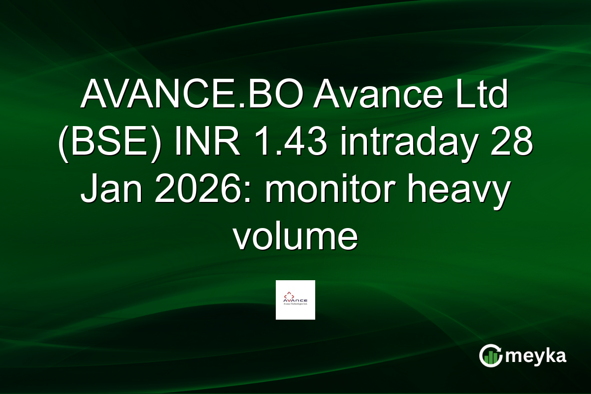 AVANCE.BO Avance Ltd (BSE) INR 1.43 intraday 28 Jan 2026: monitor heavy volume