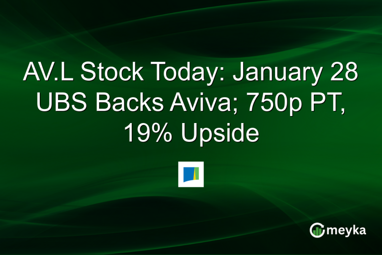 AV.L Stock Today: January 28 UBS Backs Aviva; 750p PT, 19% Upside