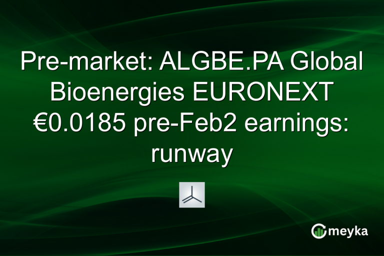 Pre-market: ALGBE.PA Global Bioenergies EURONEXT €0.0185 pre-Feb2 earnings: runway