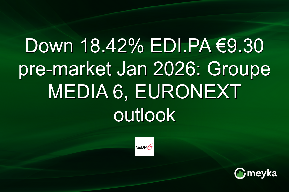 Down 18.42% EDI.PA €9.30 pre-market Jan 2026: Groupe MEDIA 6, EURONEXT outlook