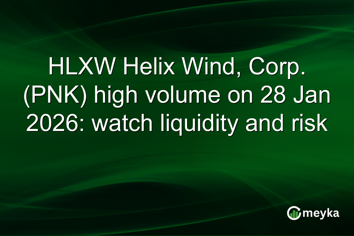 HLXW Helix Wind, Corp. (PNK) high volume on 28 Jan 2026: watch liquidity and risk