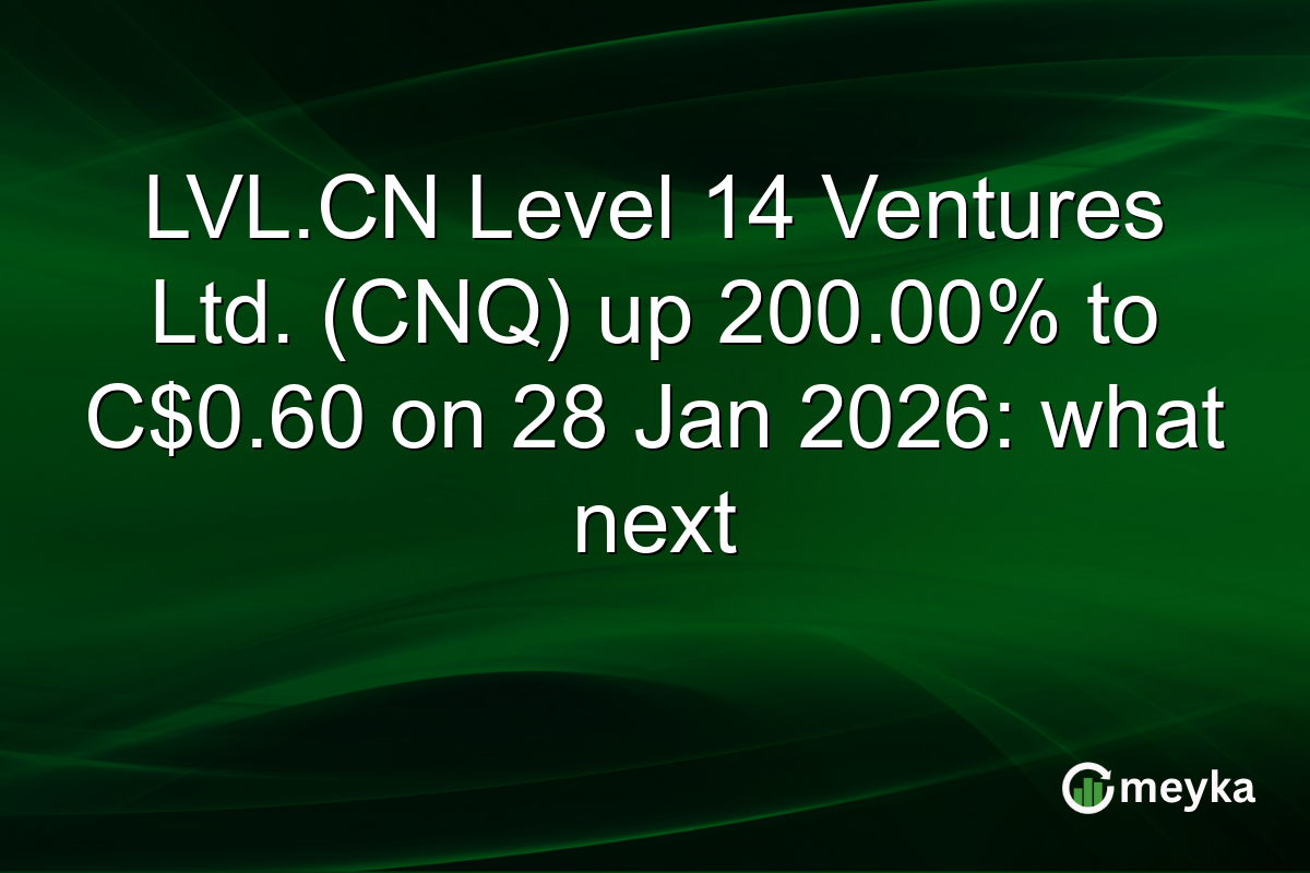 LVL.CN Level 14 Ventures Ltd. (CNQ) up 200.00% to C$0.60 on 28 Jan 2026: what next
