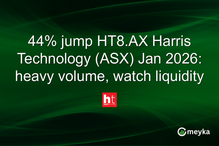 44% jump HT8.AX Harris Technology (ASX) Jan 2026: heavy volume, watch liquidity