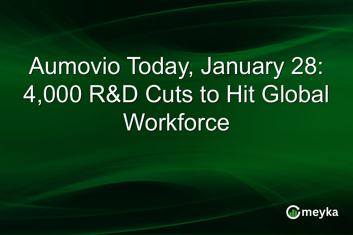 Aumovio Today, January 28: 4,000 R&D Cuts to Hit Global Workforce