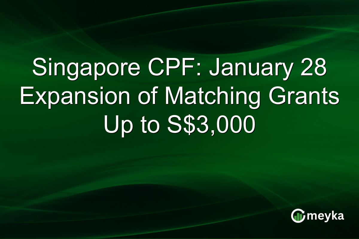 Singapore CPF: January 28 Expansion of Matching Grants Up to S$3,000