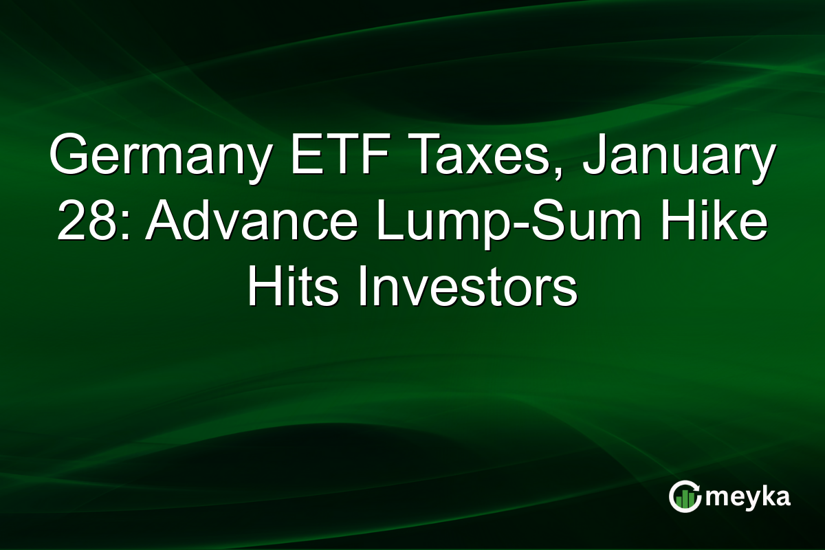 Germany ETF Taxes, January 28: Advance Lump-Sum Hike Hits Investors