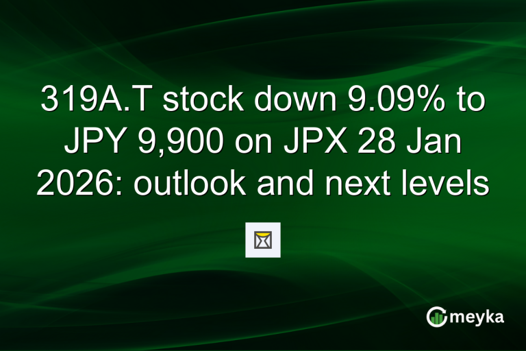 319A.T stock down 9.09% to JPY 9,900 on JPX 28 Jan 2026: outlook and next levels