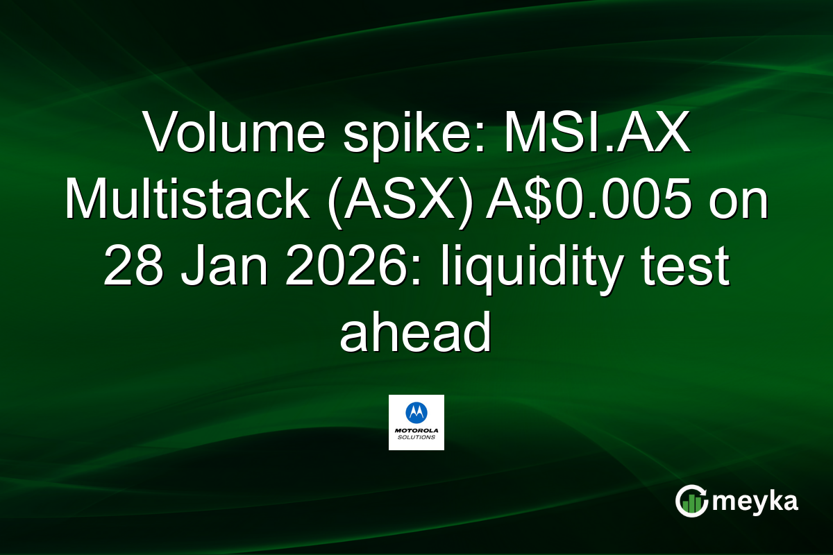 Volume spike: MSI.AX Multistack (ASX) A$0.005 on 28 Jan 2026: liquidity test ahead