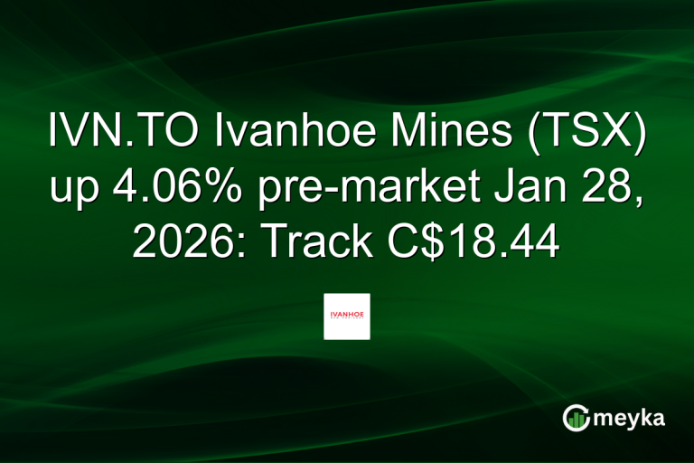 IVN.TO Ivanhoe Mines (TSX) up 4.06% pre-market Jan 28, 2026: Track C$18.44
