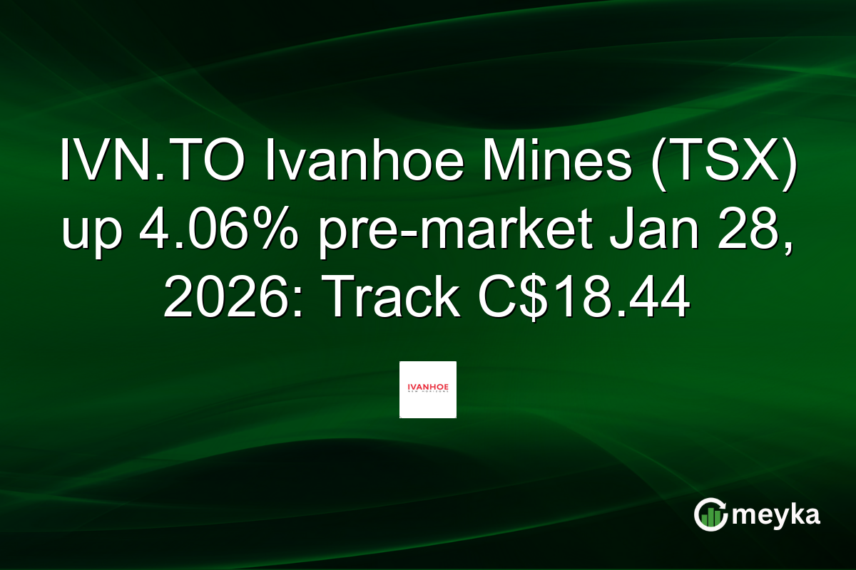 IVN.TO Ivanhoe Mines (TSX) up 4.06% pre-market Jan 28, 2026: Track C$18.44