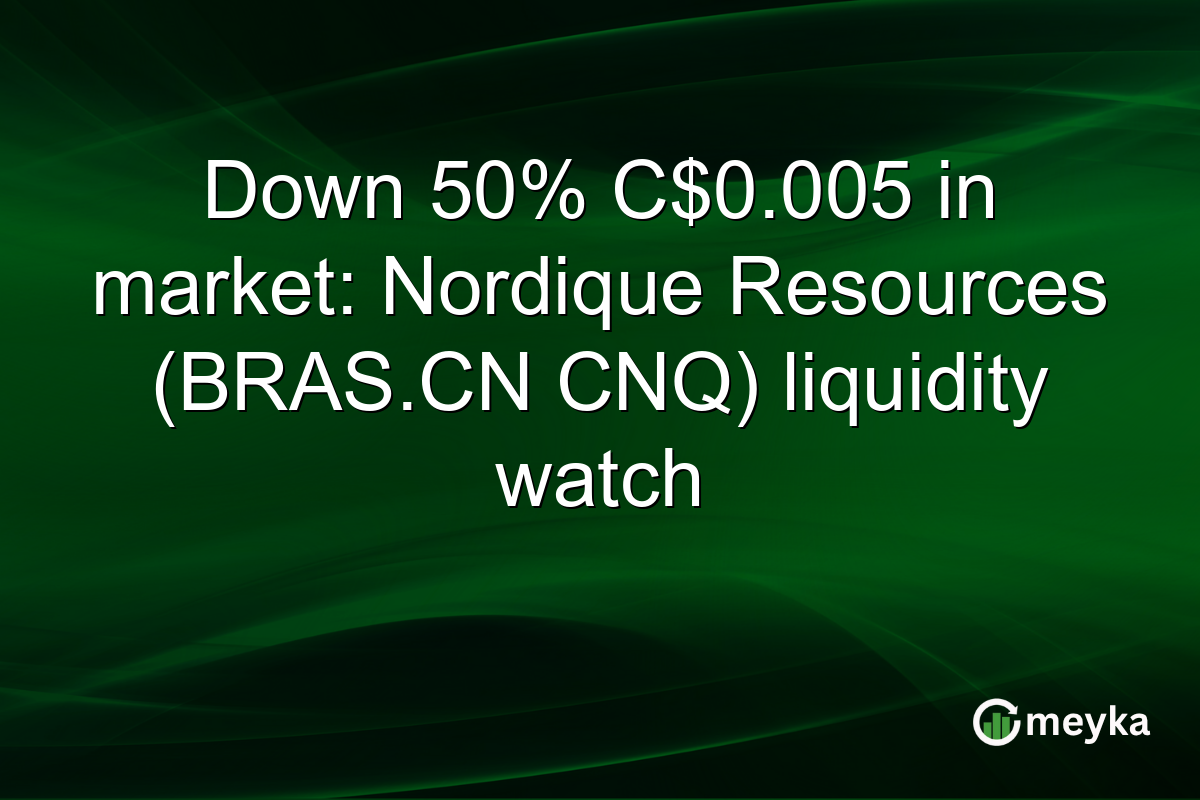 Down 50% C$0.005 in market: Nordique Resources (BRAS.CN CNQ) liquidity watch