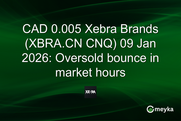 CAD 0.005 Xebra Brands (XBRA.CN CNQ) 09 Jan 2026: Oversold bounce in market hours