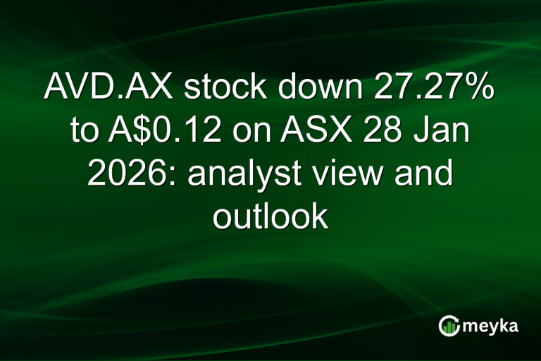 AVD.AX stock down 27.27% to A$0.12 on ASX 28 Jan 2026: analyst view and outlook