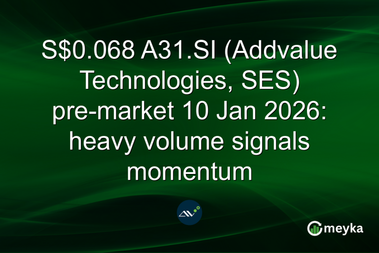 S$0.068 A31.SI (Addvalue Technologies, SES) pre-market 10 Jan 2026: heavy volume signals momentum