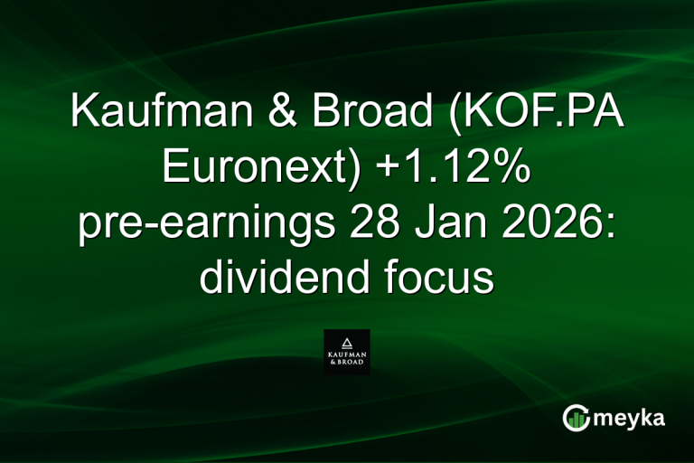 Kaufman & Broad (KOF.PA Euronext) +1.12% pre-earnings 28 Jan 2026: dividend focus