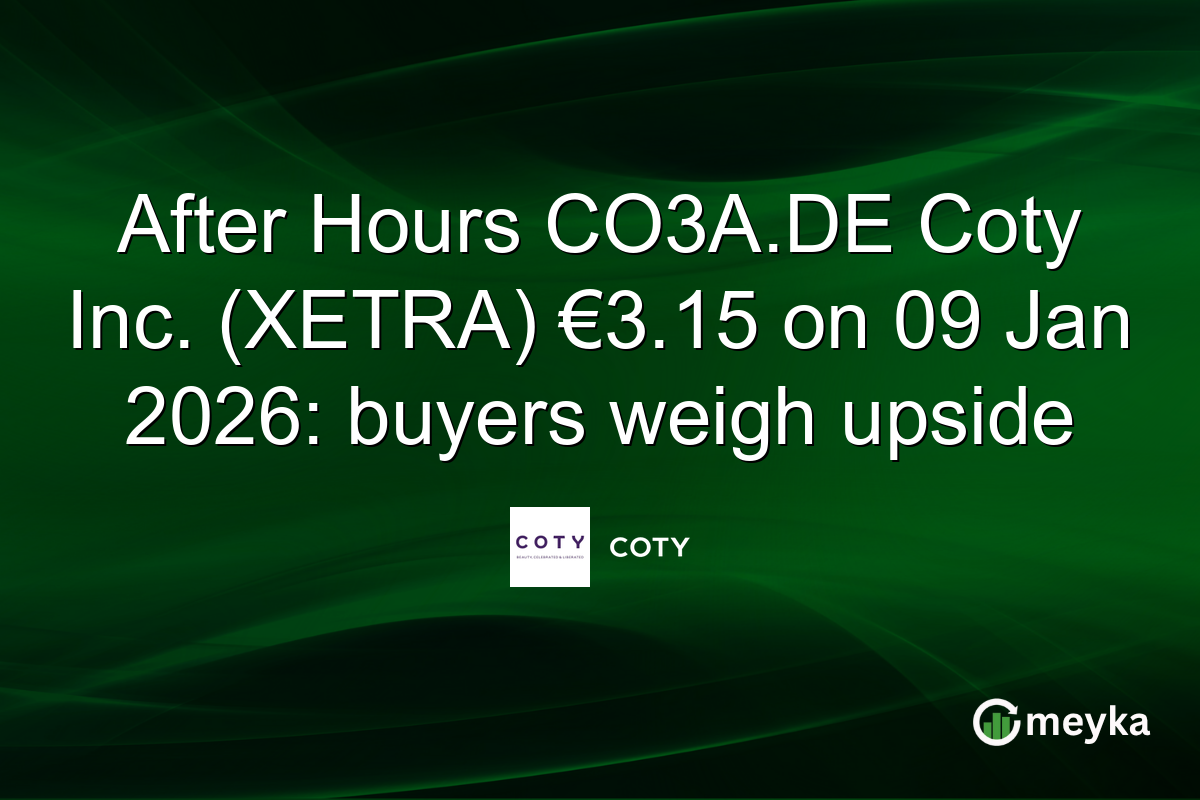 After Hours CO3A.DE Coty Inc. (XETRA) €3.15 on 09 Jan 2026: buyers weigh upside