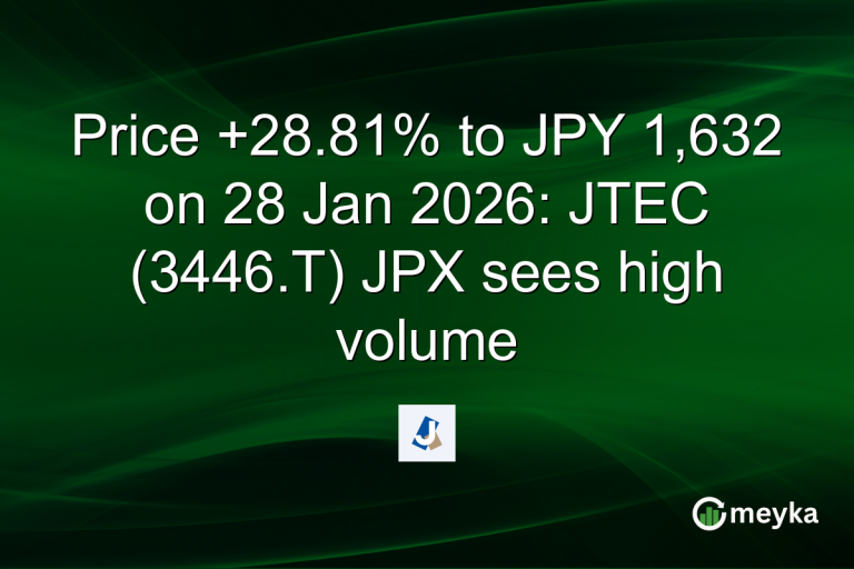 Price +28.81% to JPY 1,632 on 28 Jan 2026: JTEC (3446.T) JPX sees high volume