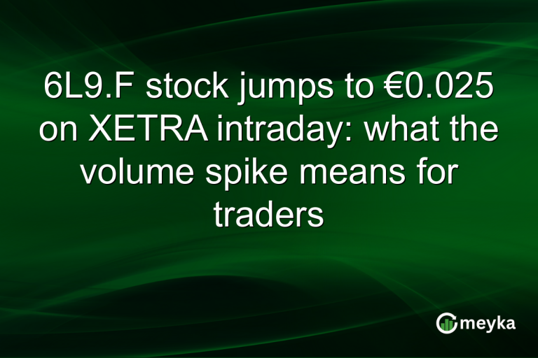 6L9.F stock jumps to €0.025 on XETRA intraday: what the volume spike means for traders