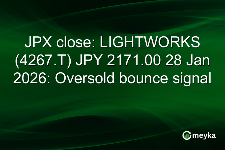JPX close: LIGHTWORKS (4267.T) JPY 2171.00 28 Jan 2026: Oversold bounce signal