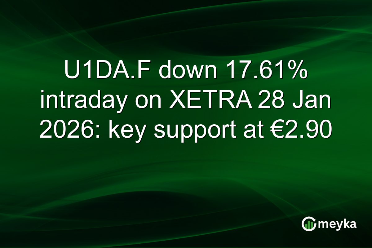 U1DA.F down 17.61% intraday on XETRA 28 Jan 2026: key support at €2.90