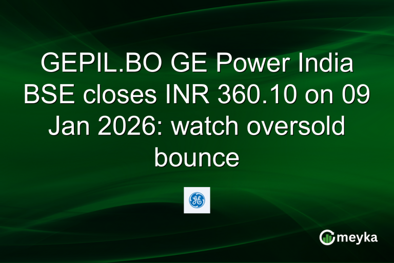 GEPIL.BO GE Power India BSE closes INR 360.10 on 09 Jan 2026: watch oversold bounce
