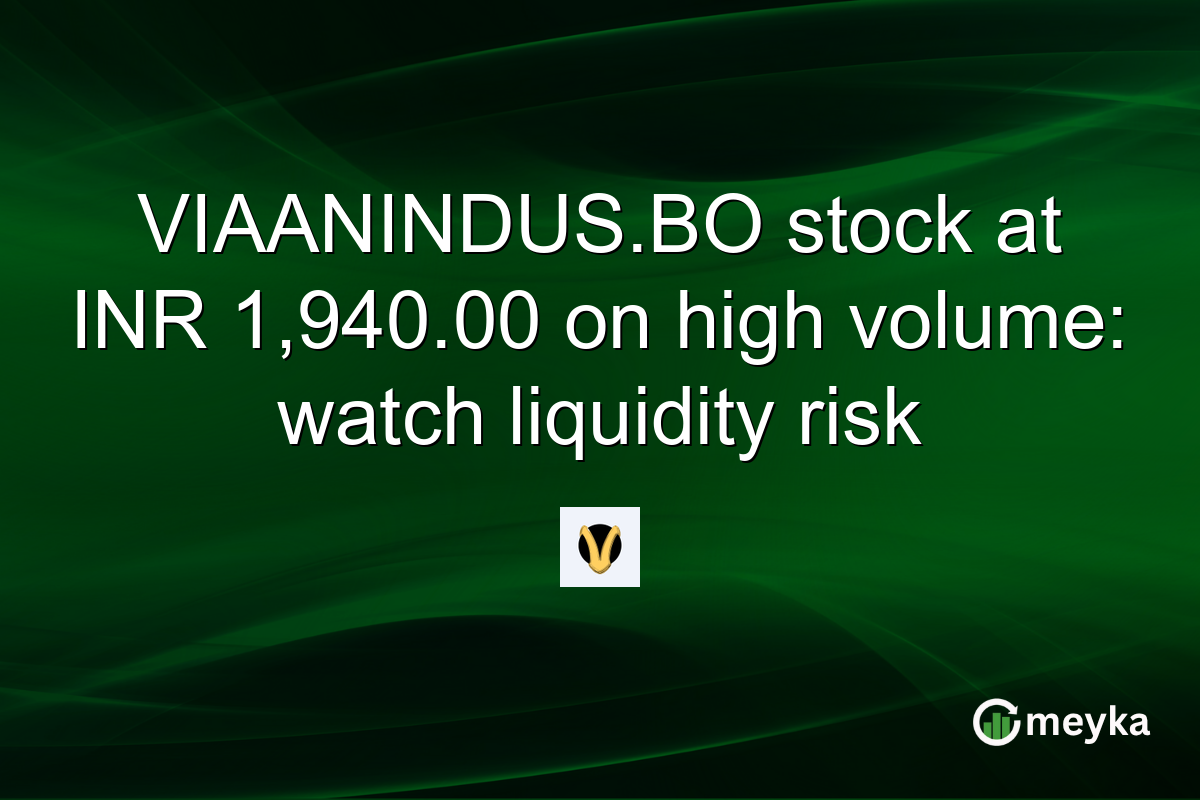 VIAANINDUS.BO stock at INR 1,940.00 on high volume: watch liquidity risk