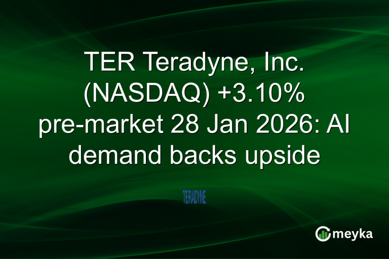TER Teradyne, Inc. (NASDAQ) +3.10% pre-market 28 Jan 2026: AI demand backs upside