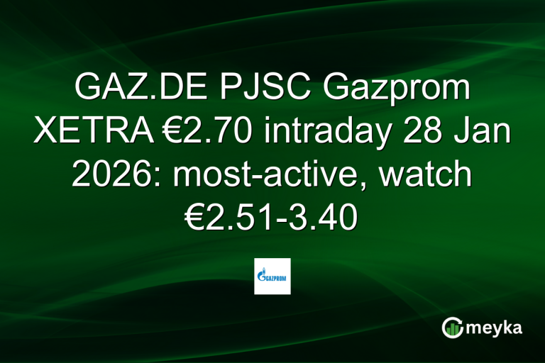 GAZ.DE PJSC Gazprom XETRA €2.70 intraday 28 Jan 2026: most-active, watch €2.51-3.40