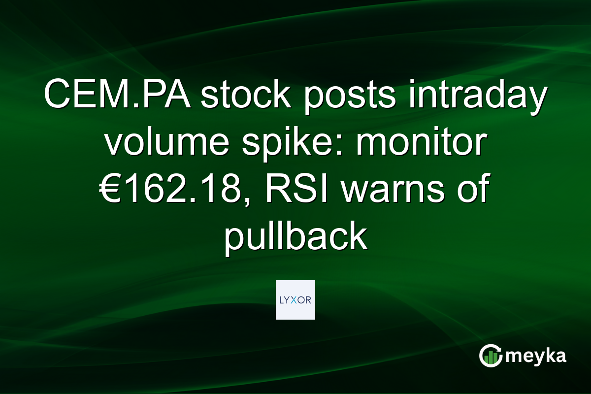 CEM.PA stock posts intraday volume spike: monitor €162.18, RSI warns of pullback