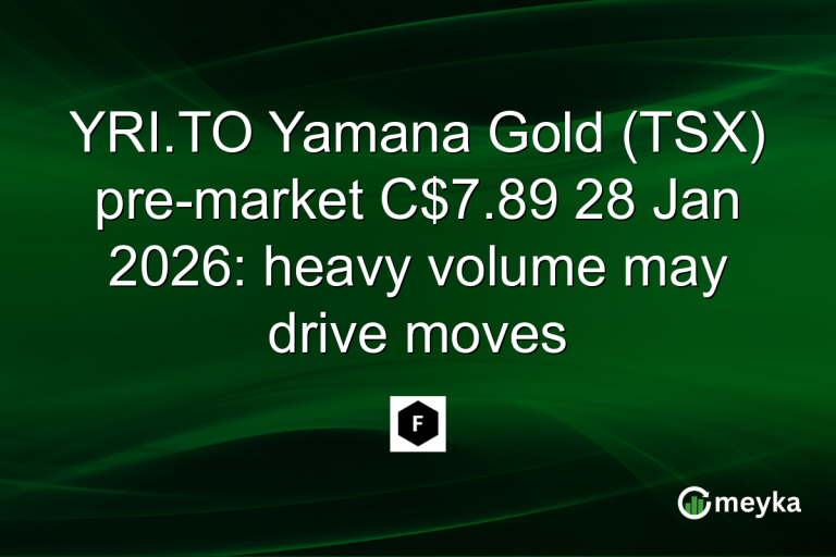 YRI.TO Yamana Gold (TSX) pre-market C$7.89 28 Jan 2026: heavy volume may drive moves