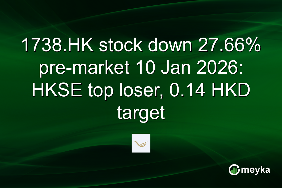 1738.HK stock down 27.66% pre-market 10 Jan 2026: HKSE top loser, 0.14 HKD target