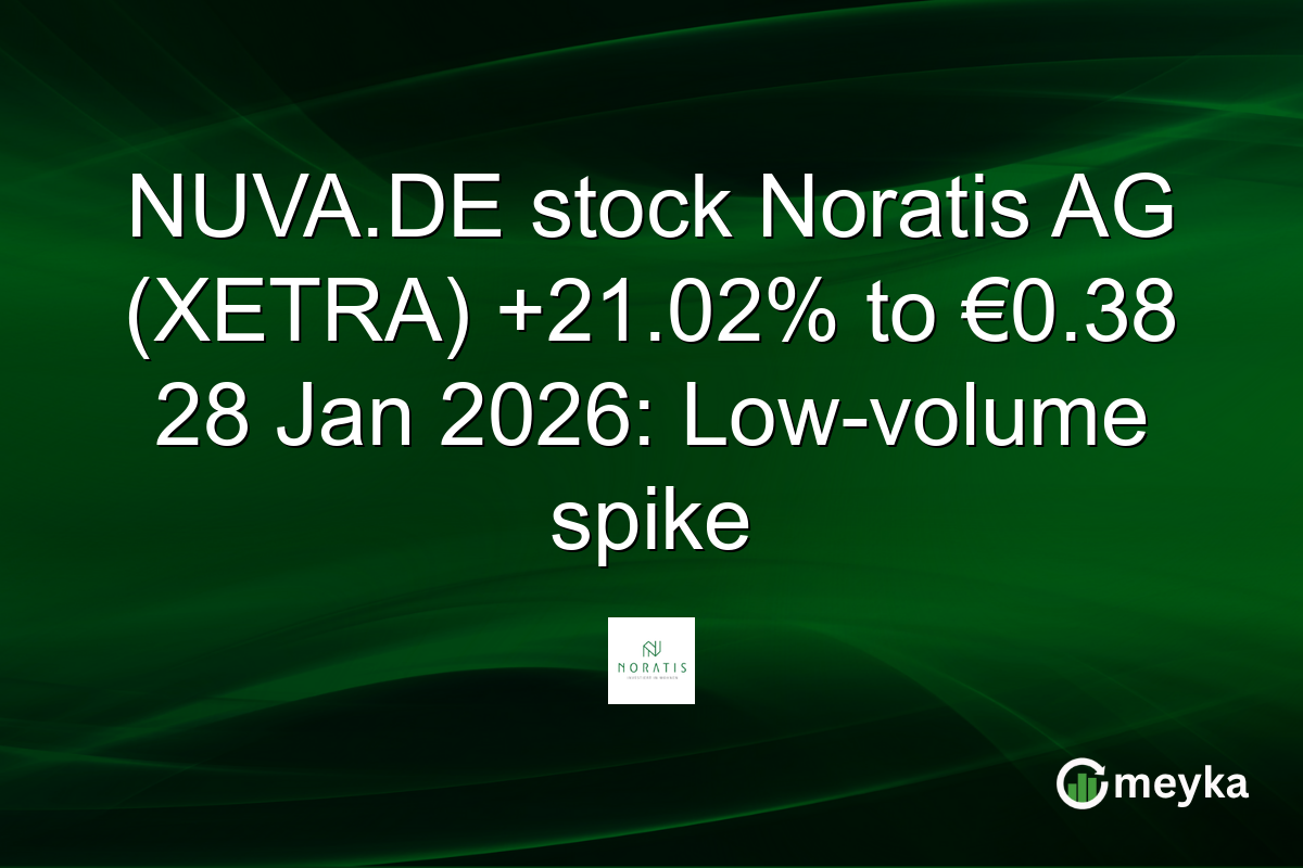 NUVA.DE stock Noratis AG (XETRA) +21.02% to €0.38 28 Jan 2026: Low-volume spike