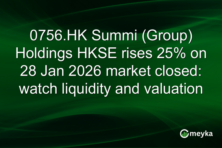 0756.HK Summi (Group) Holdings HKSE rises 25% on 28 Jan 2026 market closed: watch liquidity and valuation