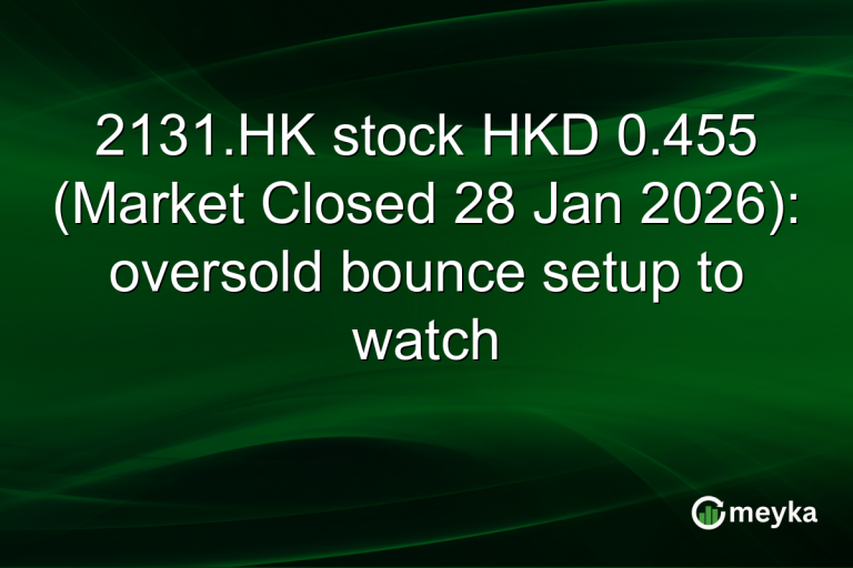 2131.HK stock HKD 0.455 (Market Closed 28 Jan 2026): oversold bounce setup to watch
